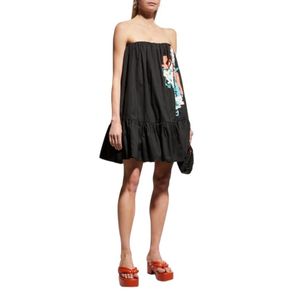 New TANYA TAYLOR Vanessa Strapless Sequin Black Mini Shift Tent Dress XS 2 $695 - Picture 1 of 14